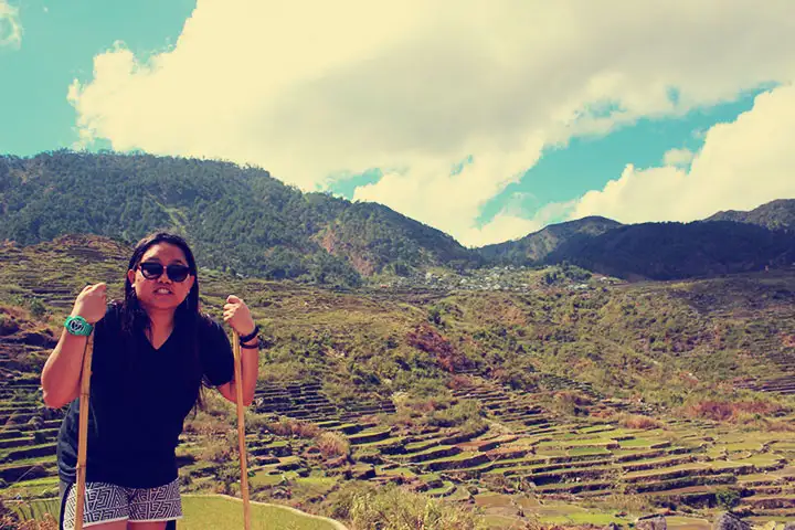 Magnífica vista de los arrozales y Xopau asomada en la esquina.