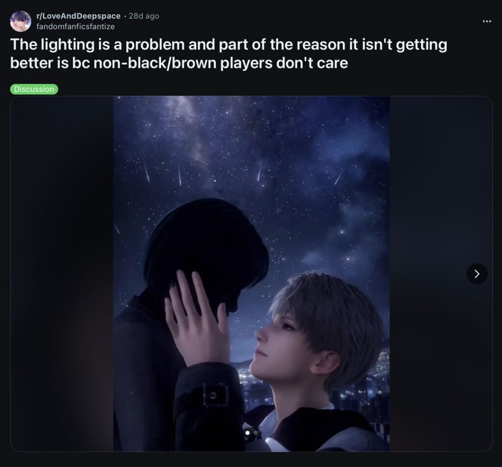 Un usuario del Reddit de Love and Deepspace se queja.