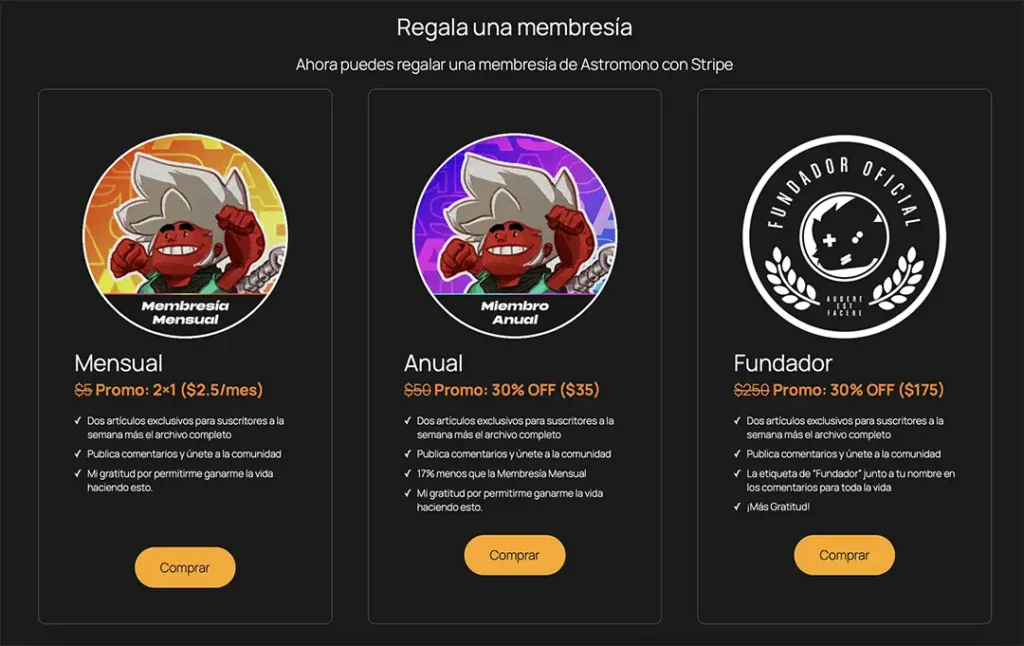 ¡Ahora puedes regalar una membresía de Astromono!